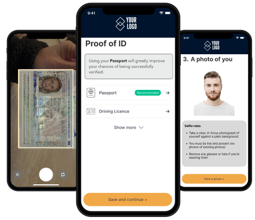 A 3 step identification process. Scan your passport, take a photograph of yourself, and submit.